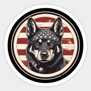 Akita 4th of July Sticker